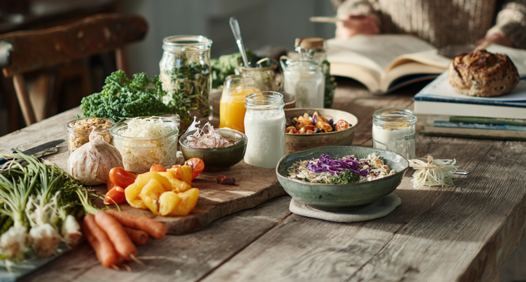 gedekte tafel met vegetarisch eten